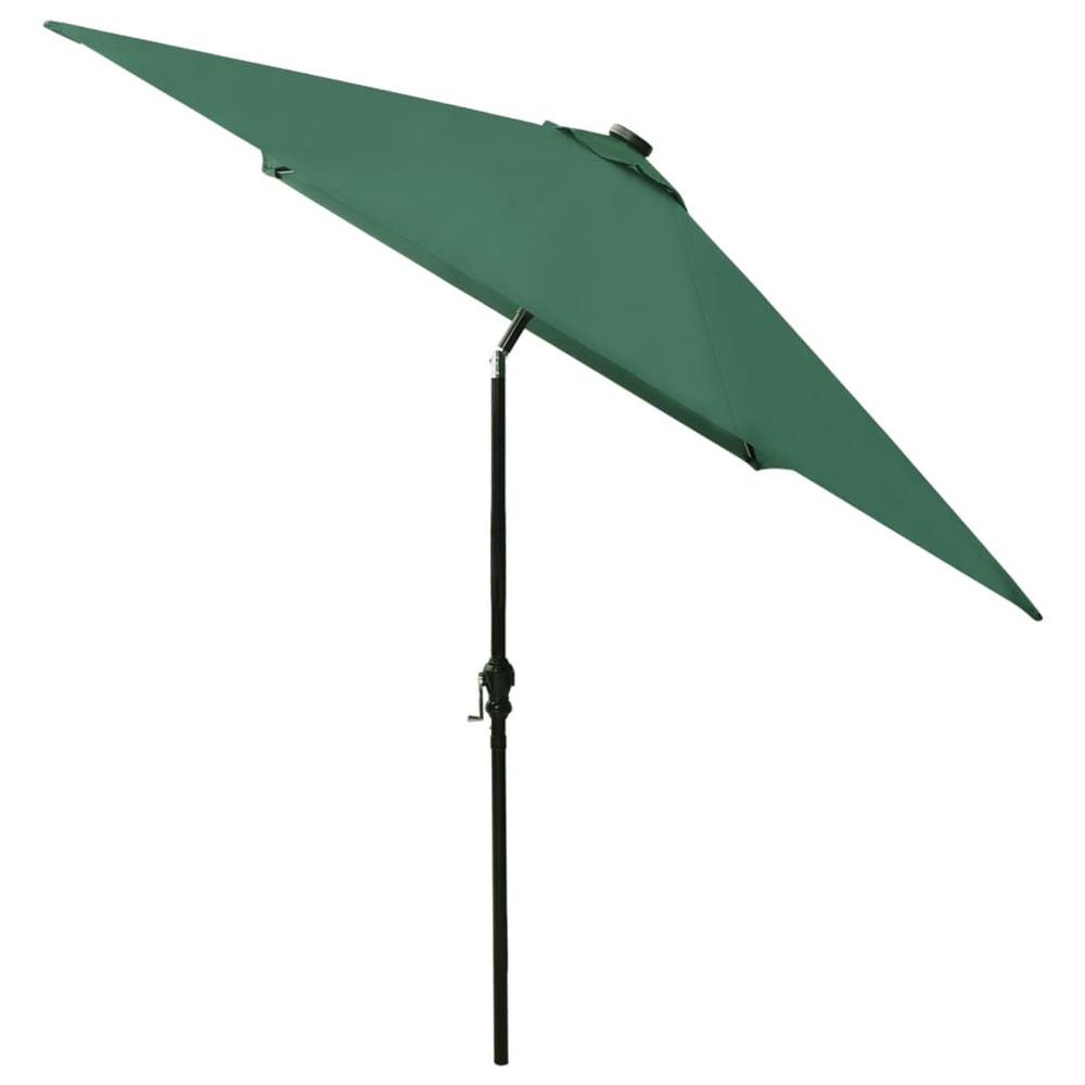 Parasol with LEDs and Steel Pole Green 6.6'x9.8'. Picture 4