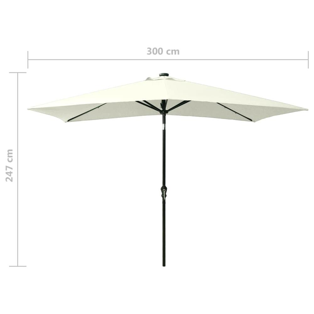Parasol with LEDs and Steel Pole Sand 6.6'x9.8'. Picture 10