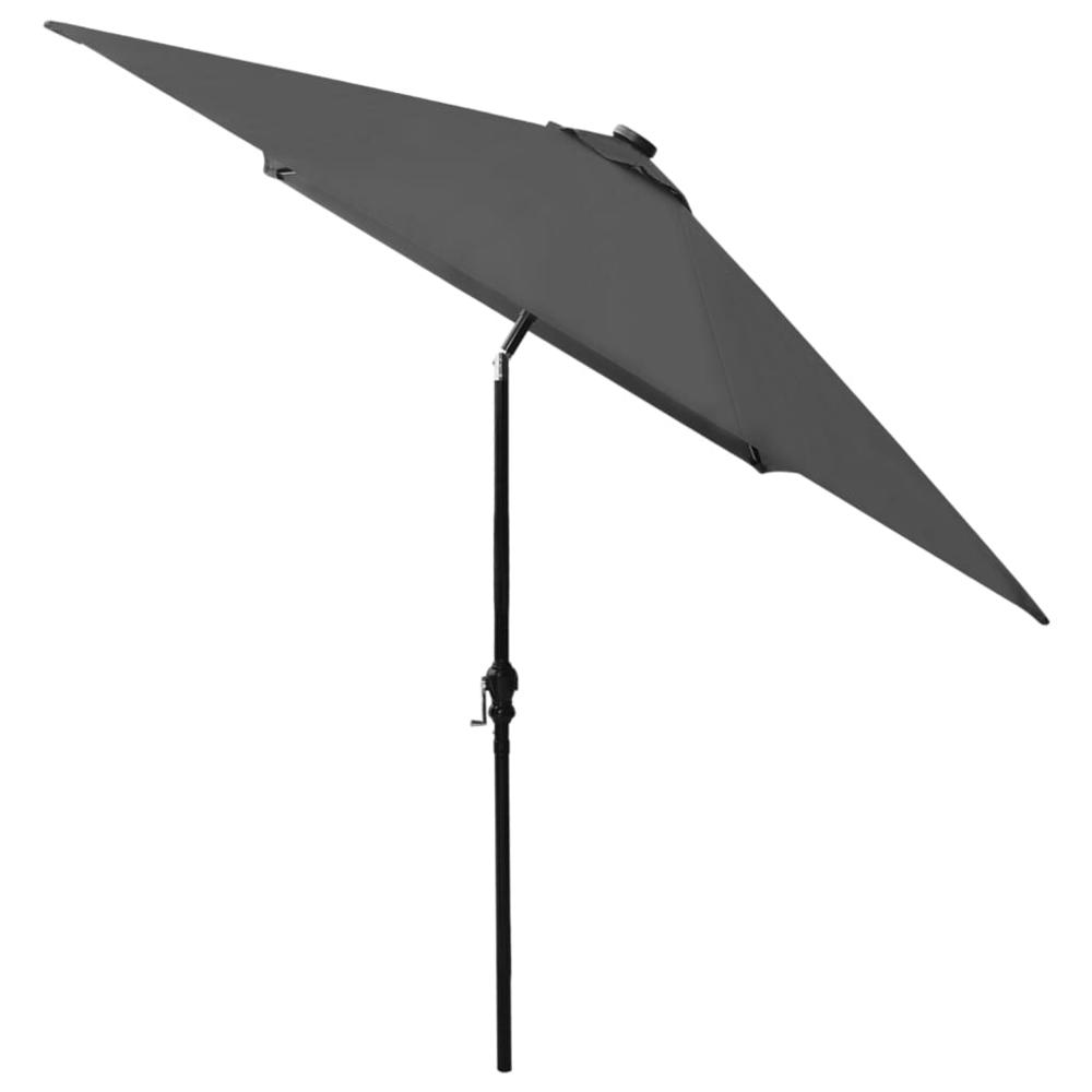 Parasol with LEDs and Steel Pole Anthracite 6.6'x9.8'. Picture 4