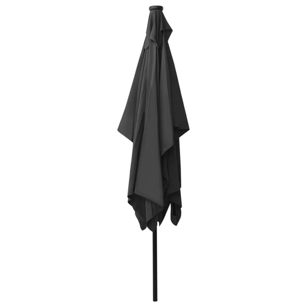 Parasol with LEDs and Steel Pole Anthracite 6.6'x9.8'. Picture 5