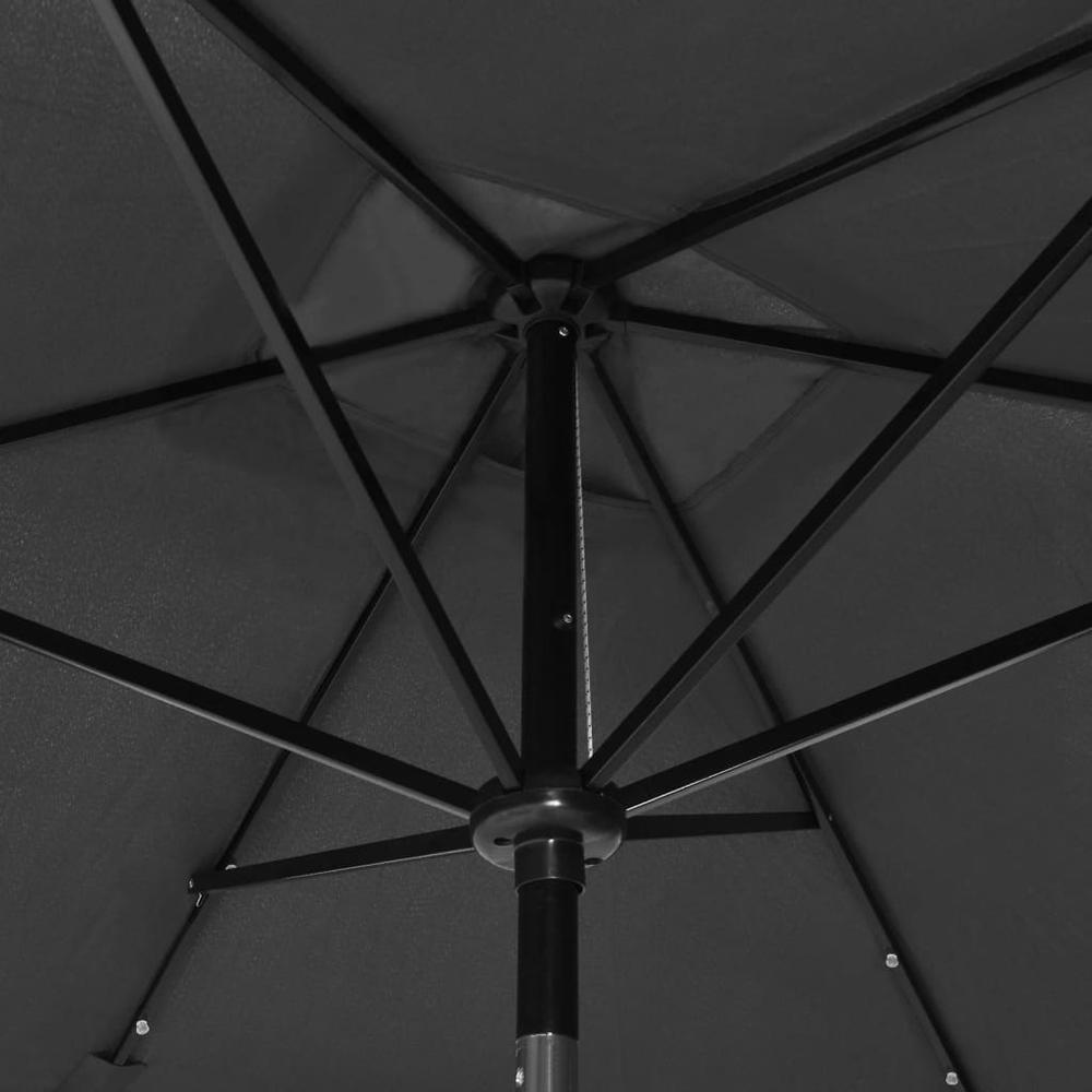 Parasol with LEDs and Steel Pole Anthracite 6.6'x9.8'. Picture 8
