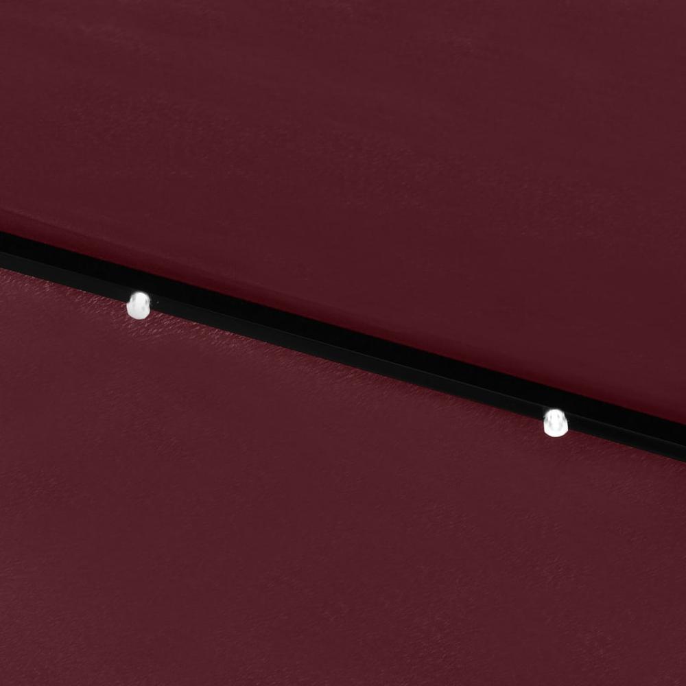 Parasol with LEDs and Steel Pole Bordeaux Red 6.6'x9.8'. Picture 9