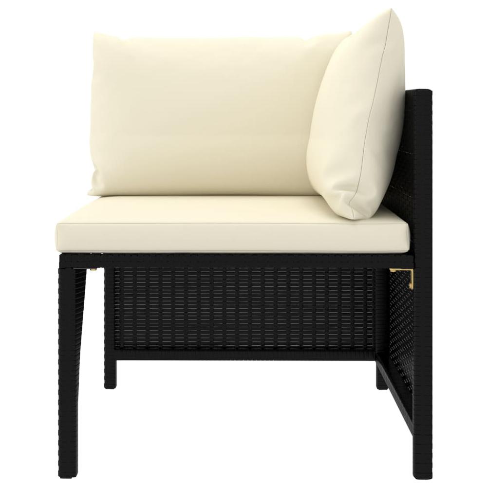 vidaXL Sectional Corner Sofa with Cushions Black Poly Rattan 3507. Picture 2