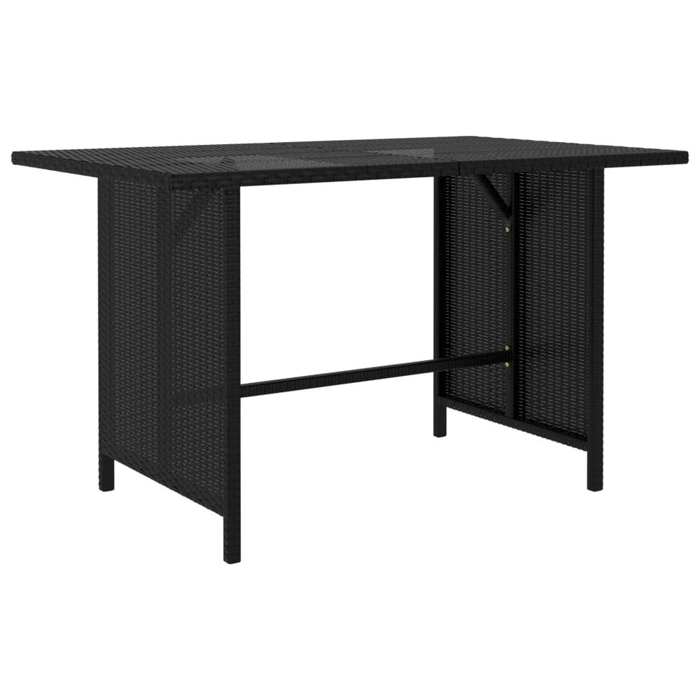 vidaXL Garden Dining Table Black 43.3"x27.6"x25. 6"Poly Rattan 3511. Picture 1
