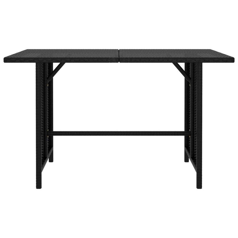 vidaXL Garden Dining Table Black 43.3"x27.6"x25. 6"Poly Rattan 3511. Picture 2