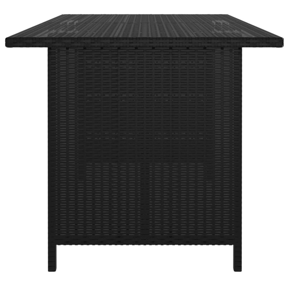 vidaXL Garden Dining Table Black 43.3"x27.6"x25. 6"Poly Rattan 3511. Picture 3