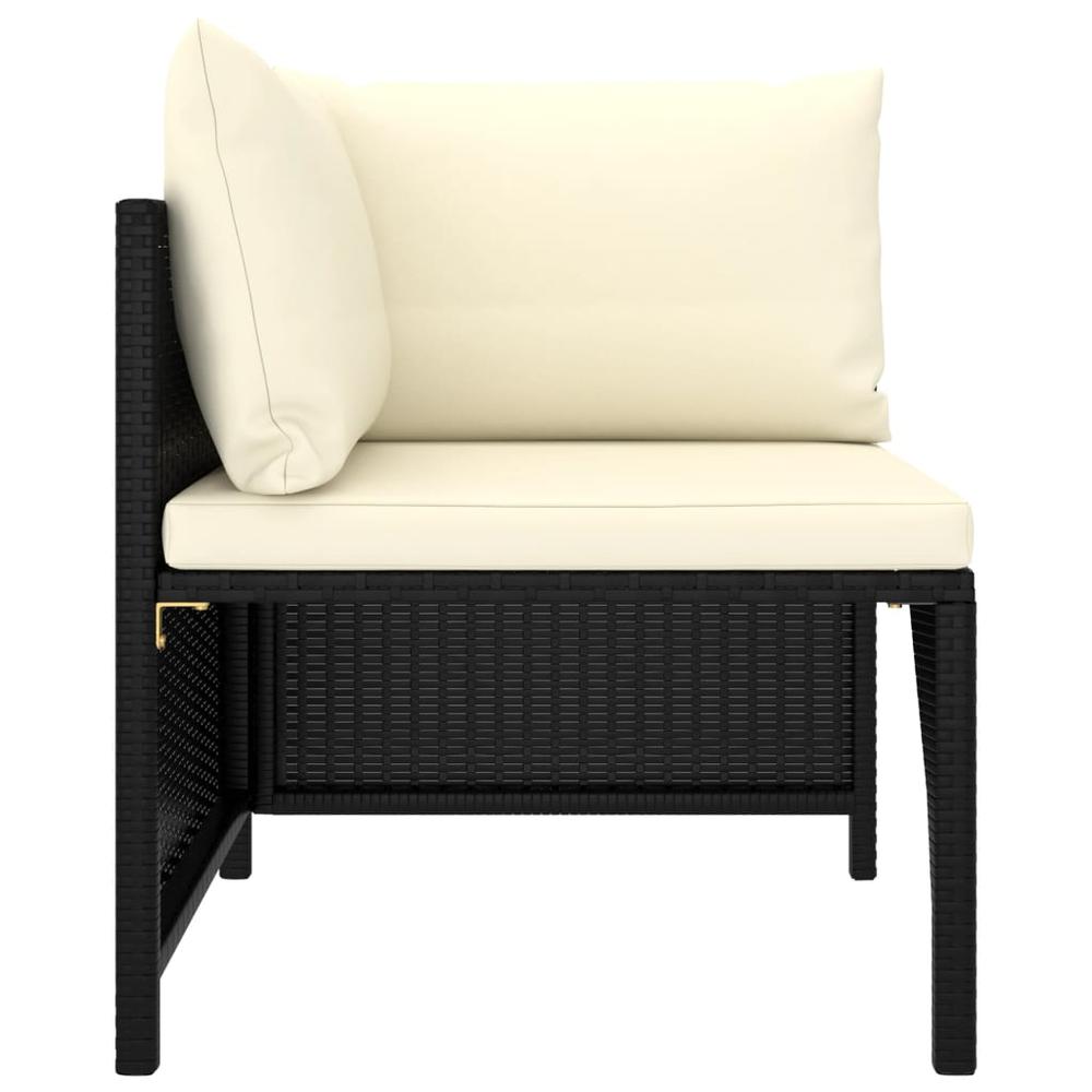 vidaXL 2 Piece Garden Sofa Set with Cushions Black Poly Rattan 3520. Picture 3