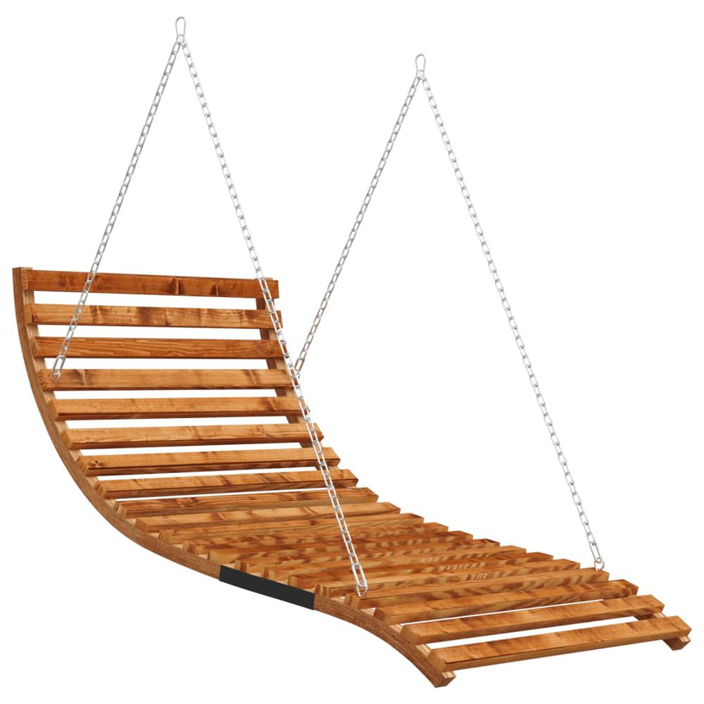 Swing Bed Solid Bent Wood with Teak Finish 45.3"x57.9"x18.1". Picture 1