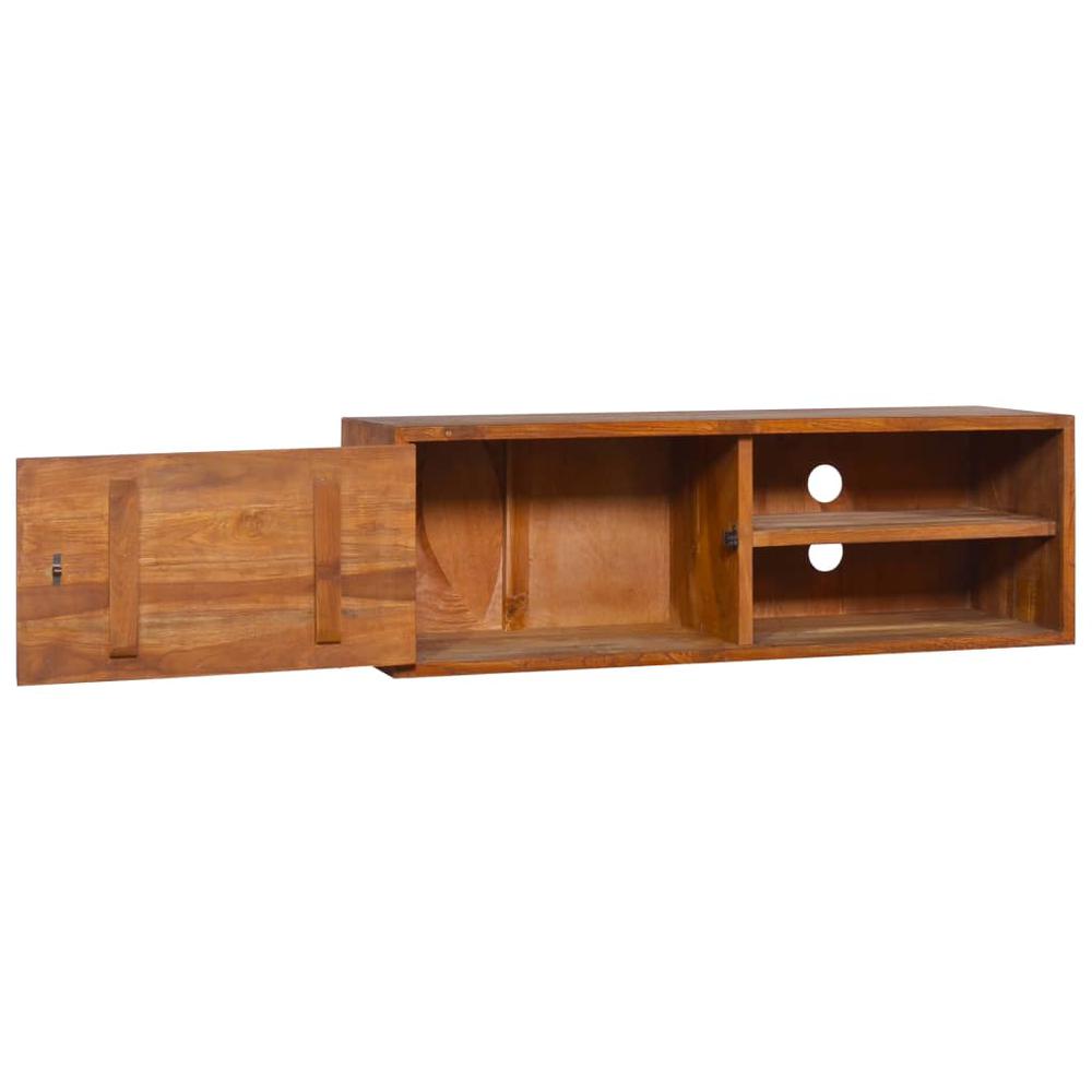 vidaXL Wall-mounted TV Cabinet 70.9"x11.8"x11.8" Solid Teak Wood, 3057505. Picture 3