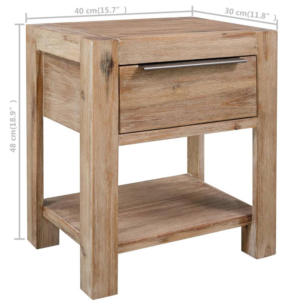vidaXL Nightstands with Drawers 2 pcs 15.7"x11.8"x18.9" Solid Acacia Wood. Picture 7