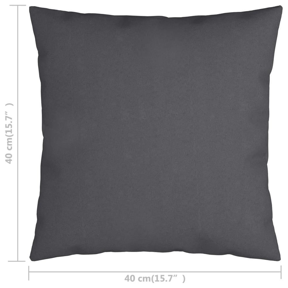 vidaXL Throw Pillows 4 pcs Anthracite 15.7"x15.7" Fabric. Picture 6