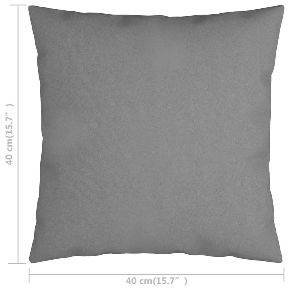 vidaXL Throw Pillows 4 pcs Gray 15.7"x15.7" Fabric. Picture 6
