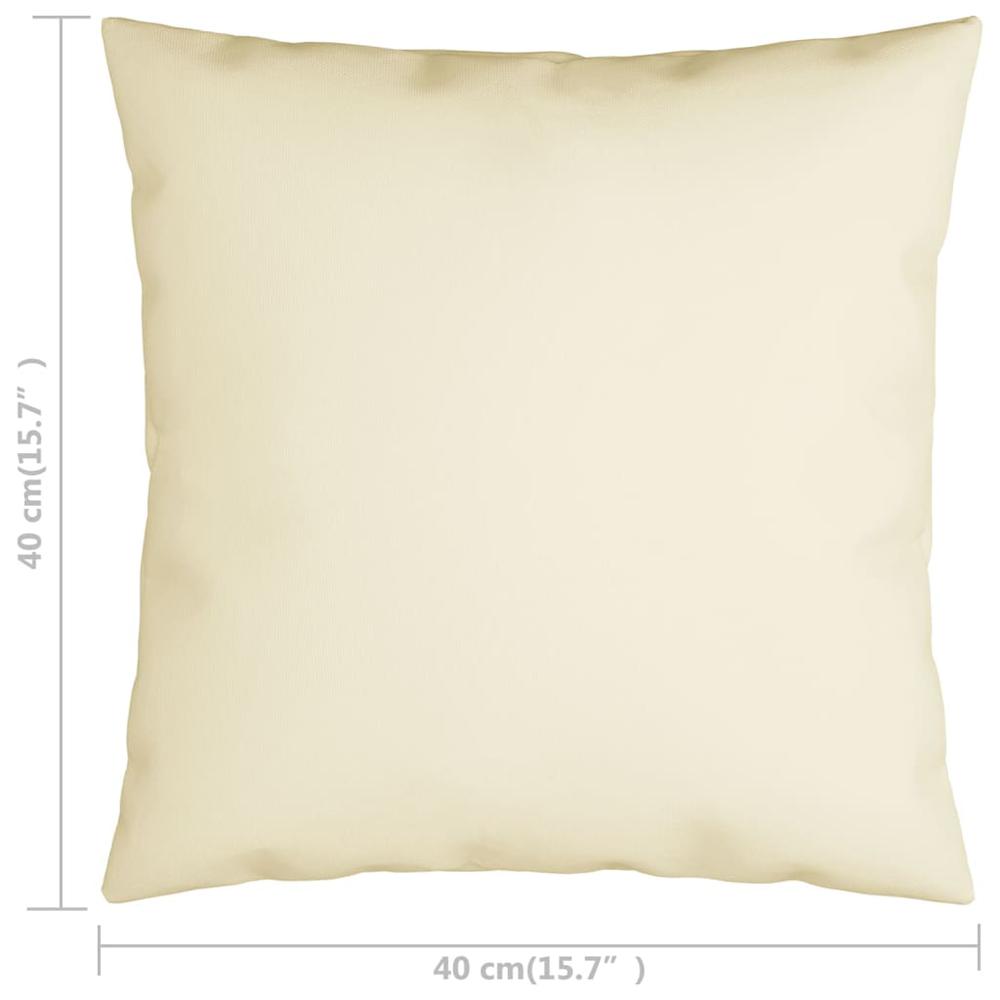 vidaXL Throw Pillows 4 pcs Cream 15.7"x15.7" Fabric. Picture 6