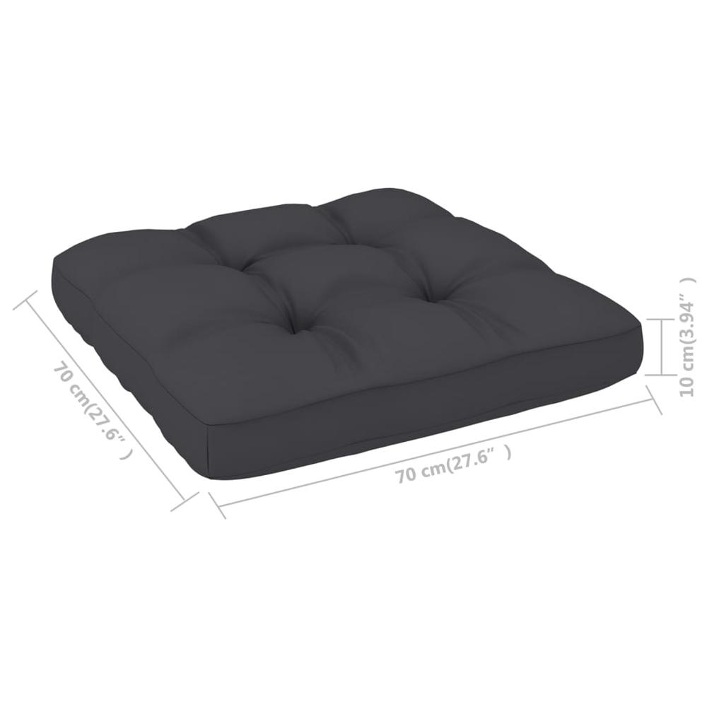 vidaXL Pallet Sofa Cushion Anthracite 27.6"x27.6"x3.9". Picture 5