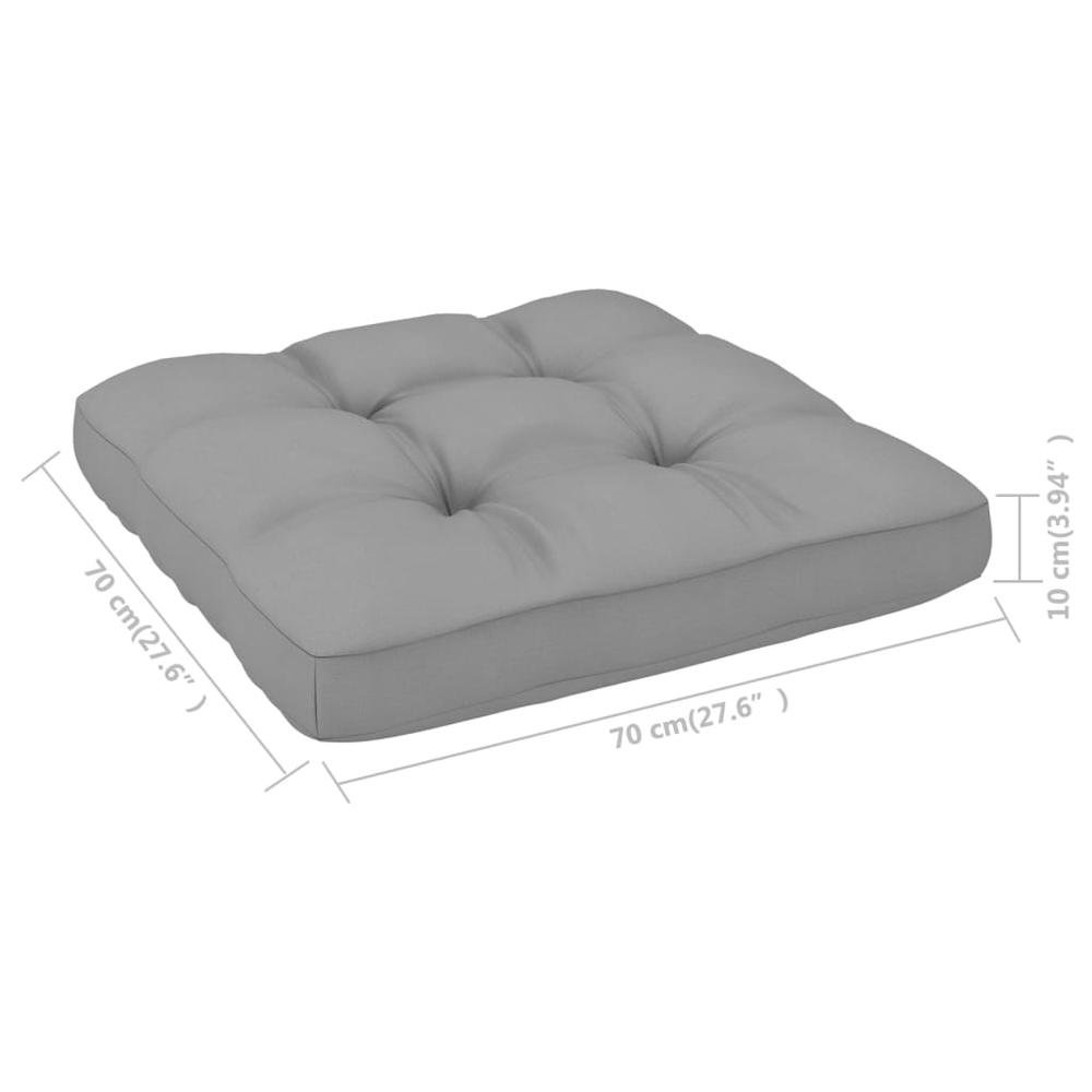vidaXL Pallet Sofa Cushion Gray 27.6"x27.6"x3.9". Picture 5