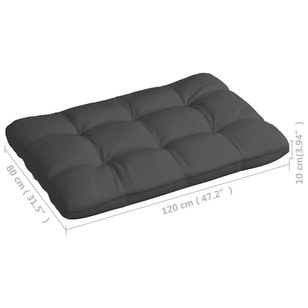 vidaXL Pallet Sofa Cushion Anthracite 47.2"x31.5"x3.9". Picture 5