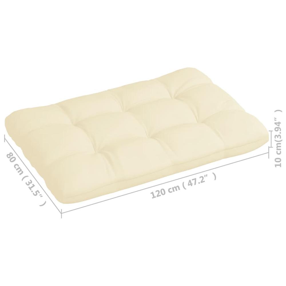 vidaXL Pallet Sofa Cushion Cream 47.2"x31.5"x3.9". Picture 5