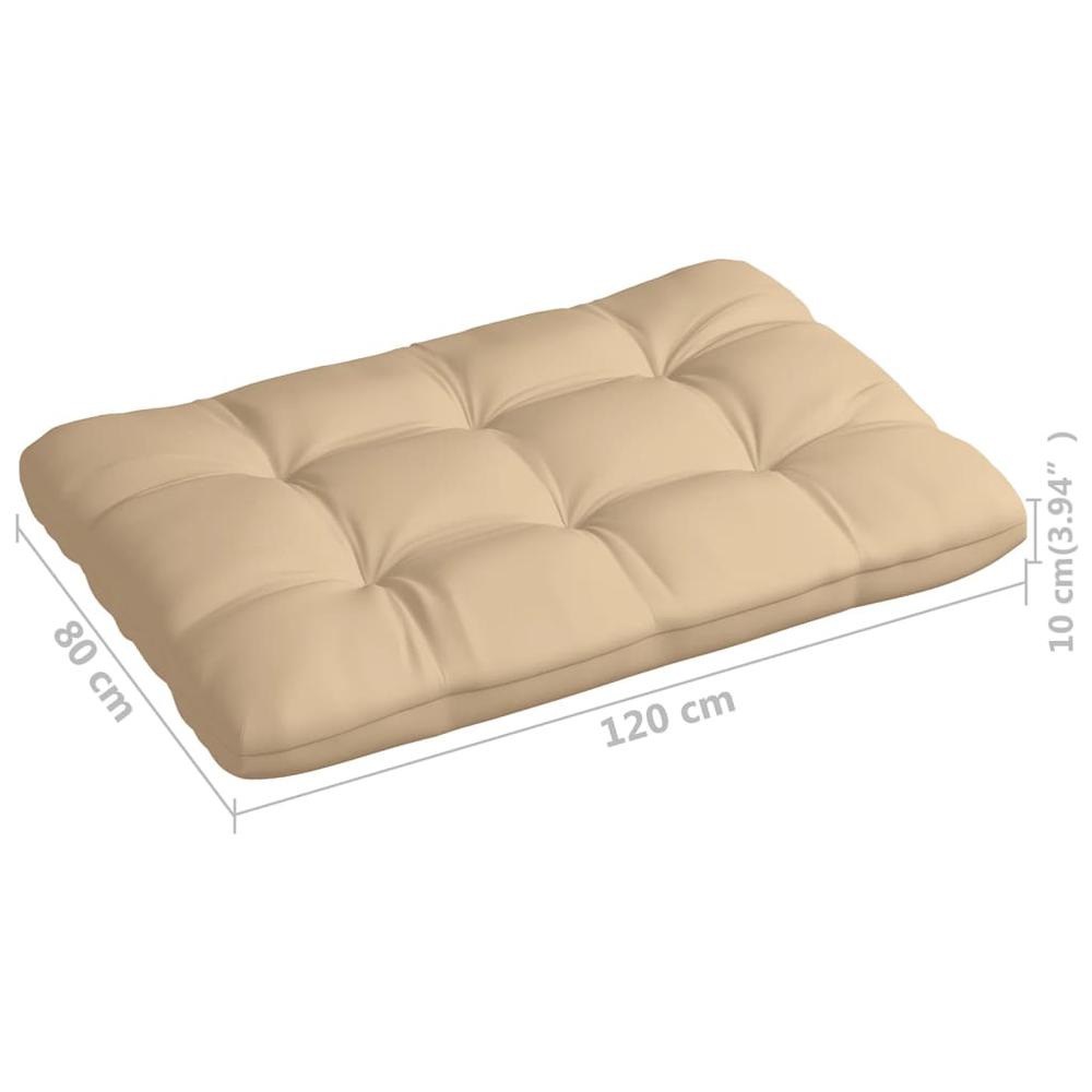 vidaXL Pallet Sofa Cushion Beige 47.2"x31.5"x3.9". Picture 5