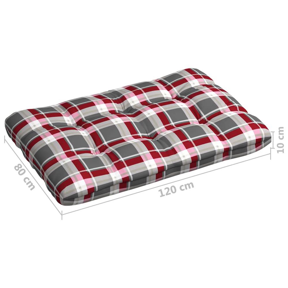 vidaXL Pallet Sofa Cushion Red Check Pattern 47.2"x31.5"x3.9". Picture 5