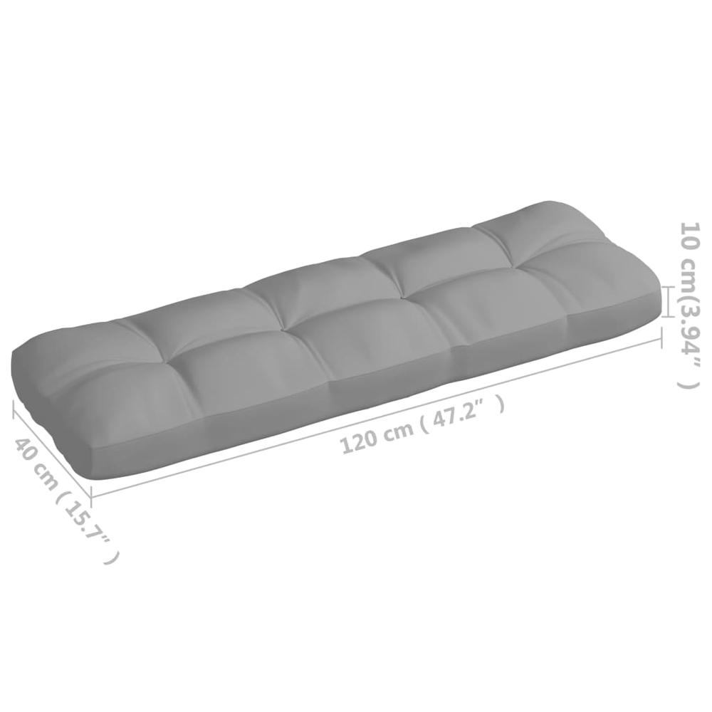 vidaXL Pallet Sofa Cushion Gray 47.2"x15.7"x3.9". Picture 5