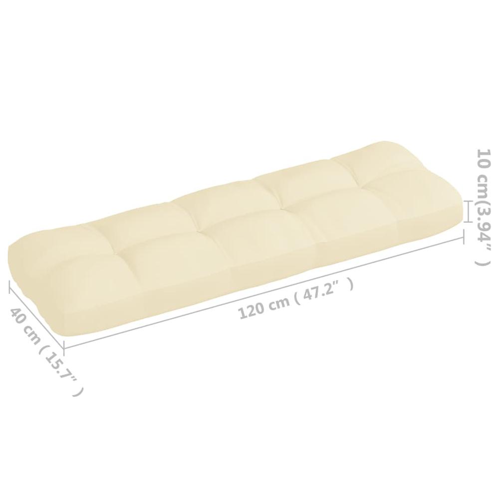 vidaXL Pallet Sofa Cushion Cream 47.2"x15.7"x3.9". Picture 5