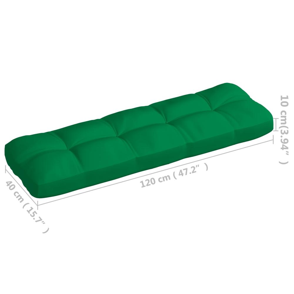 vidaXL Pallet Sofa Cushion Green 47.2"x15.7"x3.9". Picture 5