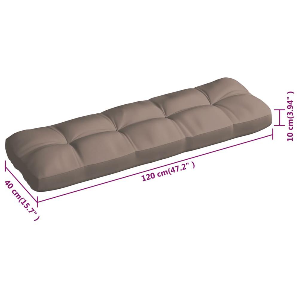 vidaXL Pallet Sofa Cushions 3 pcs Taupe, 314566. Picture 9