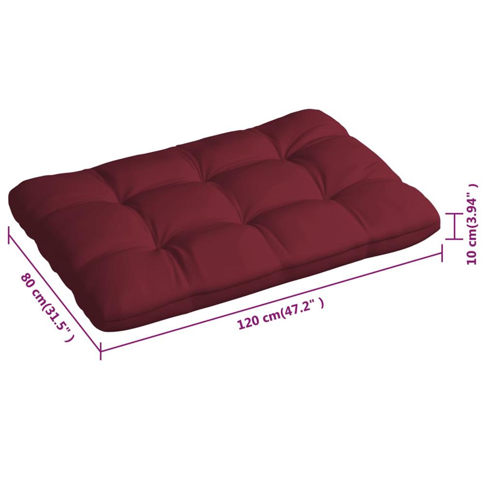 vidaXL Pallet Sofa Cushions 3 pcs Wine Red. Picture 9