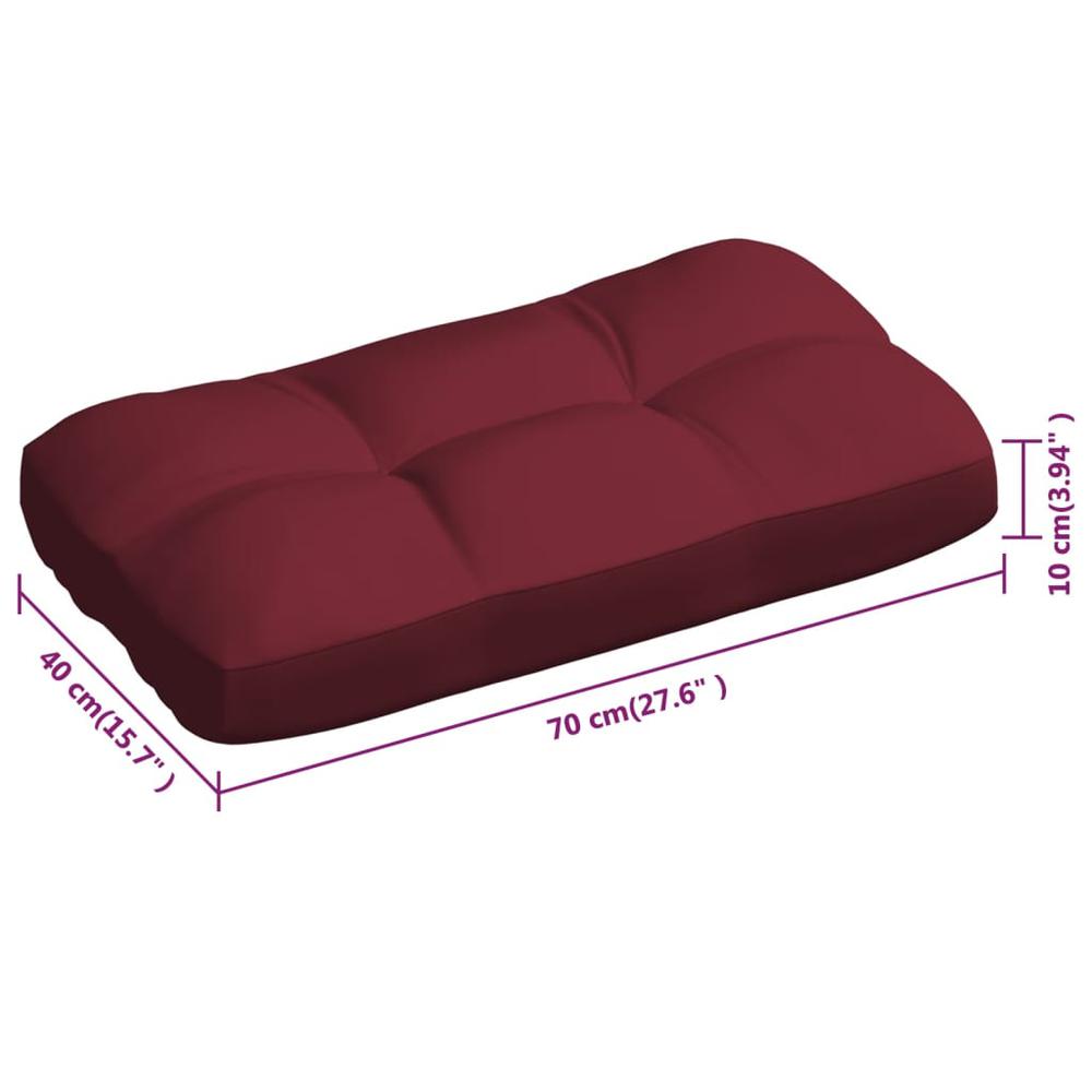 vidaXL Pallet Sofa Cushions 3 pcs Wine Red. Picture 10