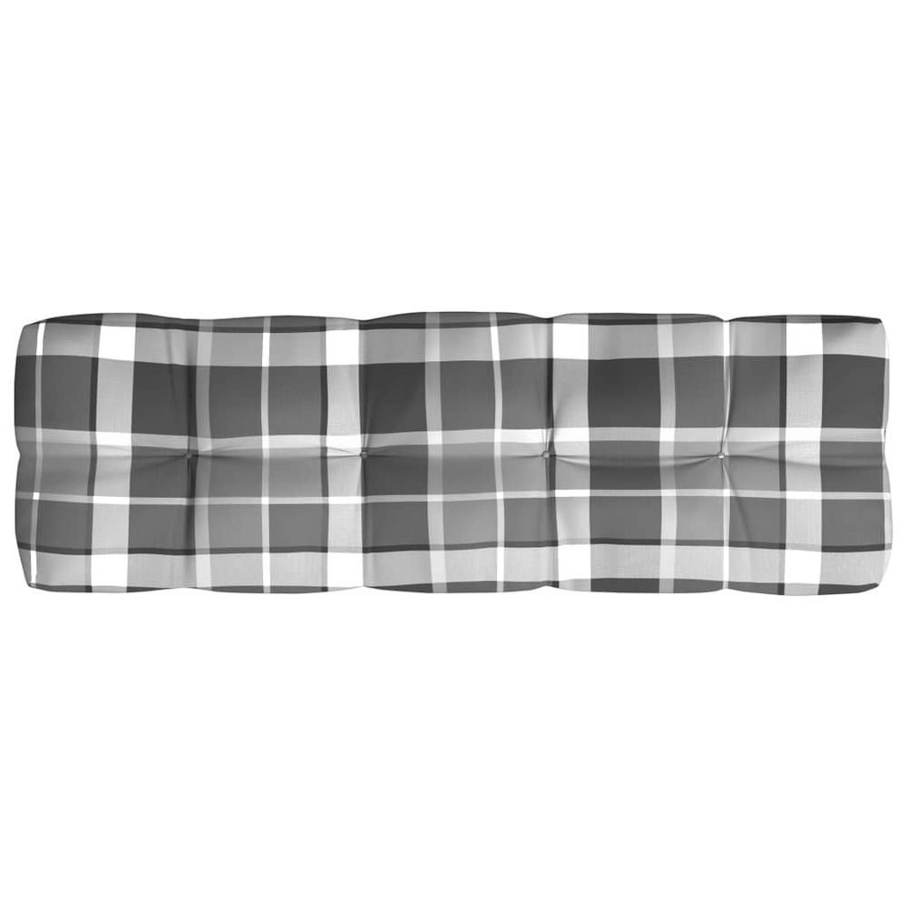 vidaXL Pallet Sofa Cushions 7 pcs Gray Check Pattern. Picture 5