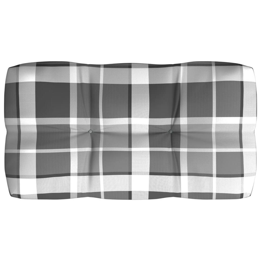 vidaXL Pallet Sofa Cushions 7 pcs Gray Check Pattern. Picture 6