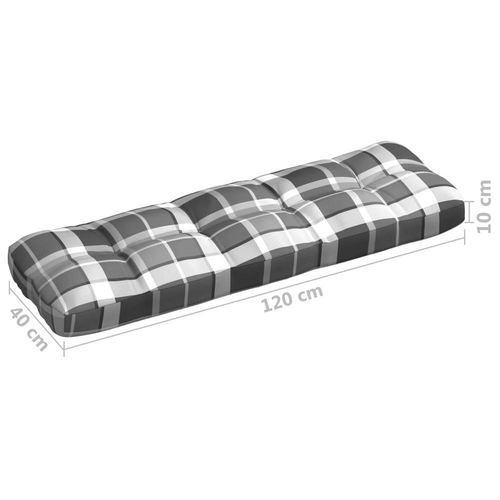 vidaXL Pallet Sofa Cushions 7 pcs Gray Check Pattern. Picture 9