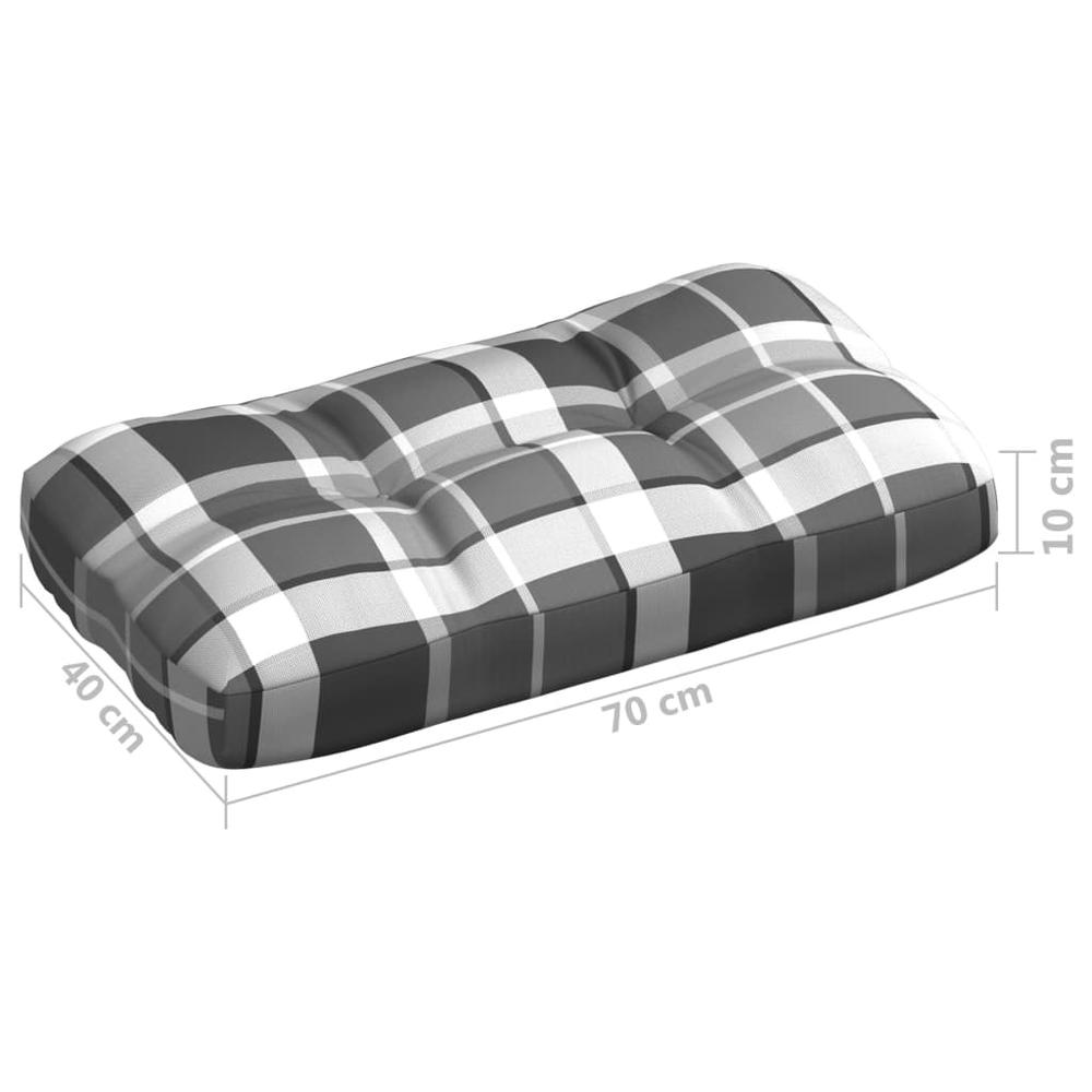 vidaXL Pallet Sofa Cushions 7 pcs Gray Check Pattern. Picture 10