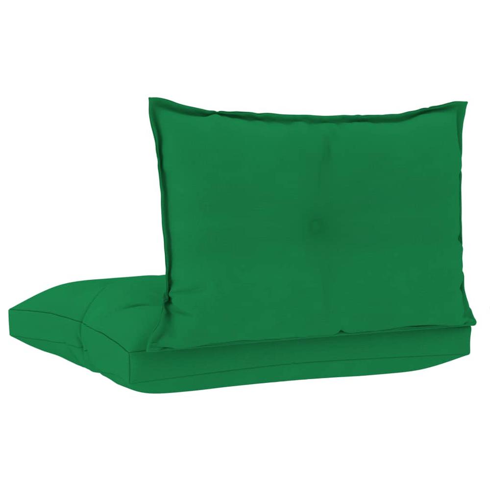 vidaXL Pallet Sofa Cushions 2 pcs Green Fabric. Picture 5
