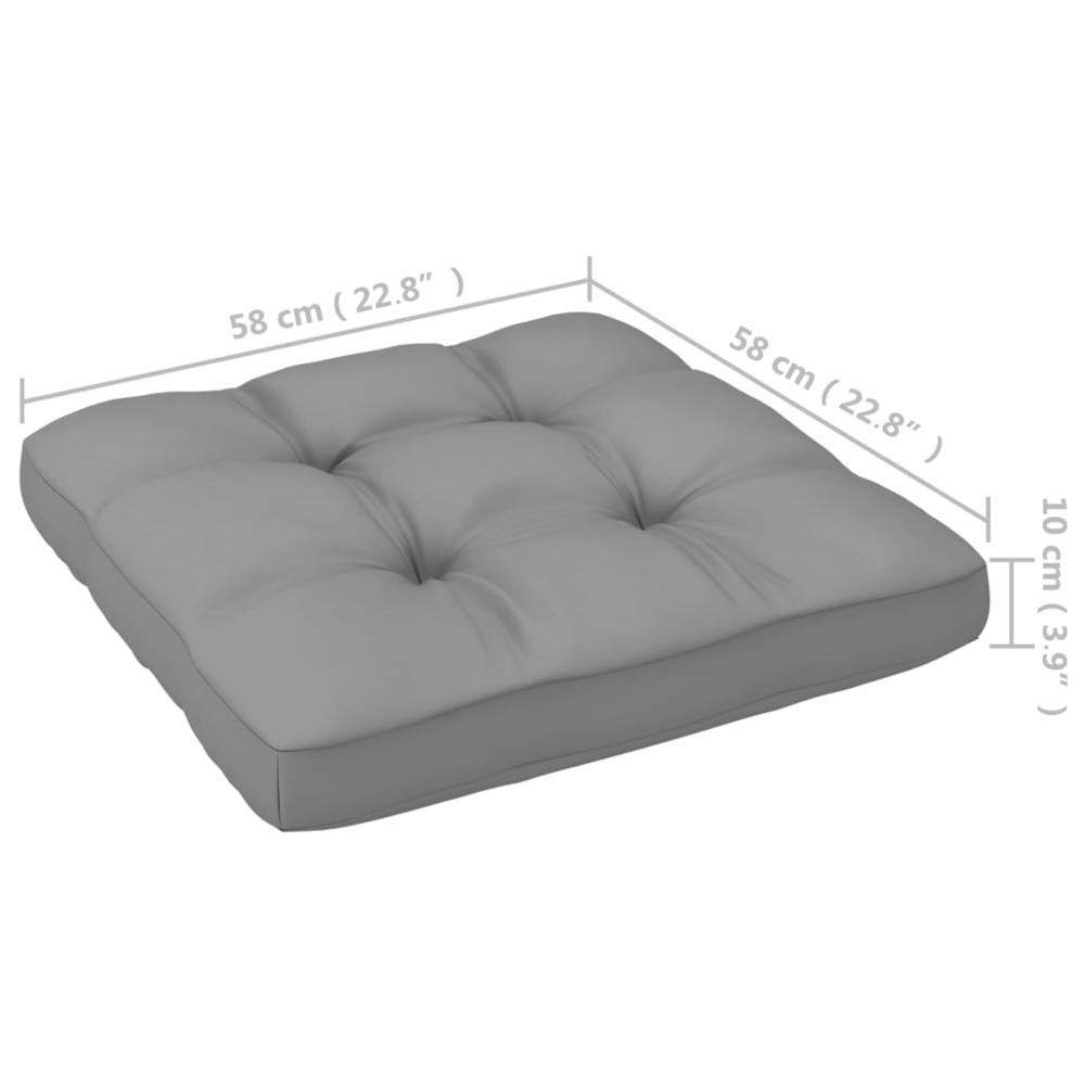 vidaXL Pallet Sofa Cushion Gray 22.8"x22.8"x4". Picture 5