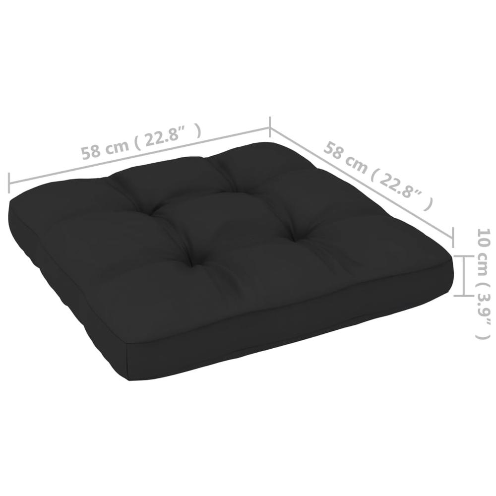 vidaXL Pallet Sofa Cushion Black 22.8"x22.8"x4". Picture 5