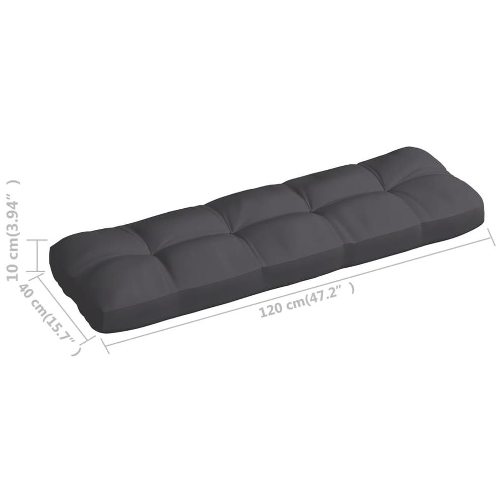vidaXL Pallet Sofa Cushion Anthracite 47.2"x15.7"x3.9". Picture 5