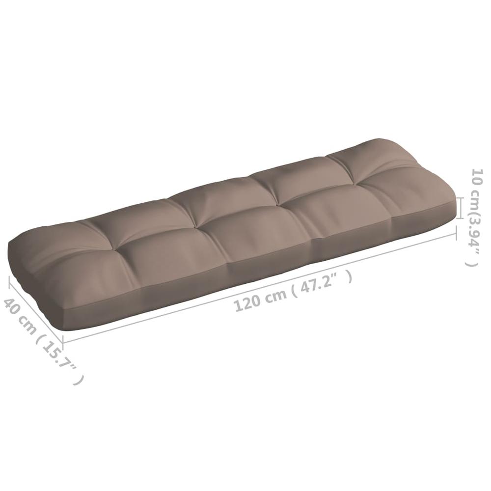 vidaXL Pallet Sofa Cushion Taupe 47.2"x15.7"x3.9". Picture 5