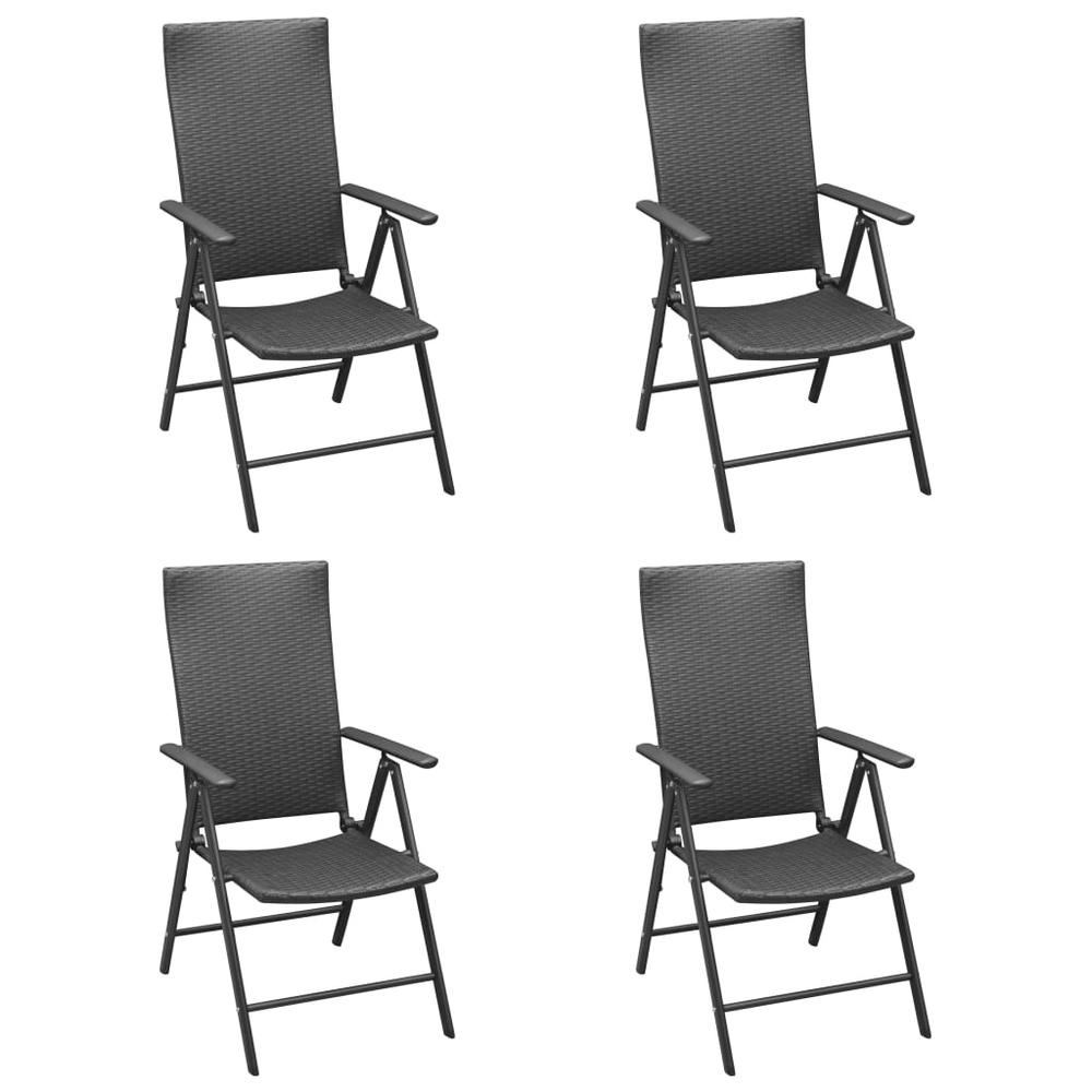 vidaXL Garden Chairs 4 pcs Poly Rattan Black, 313105. The main picture.