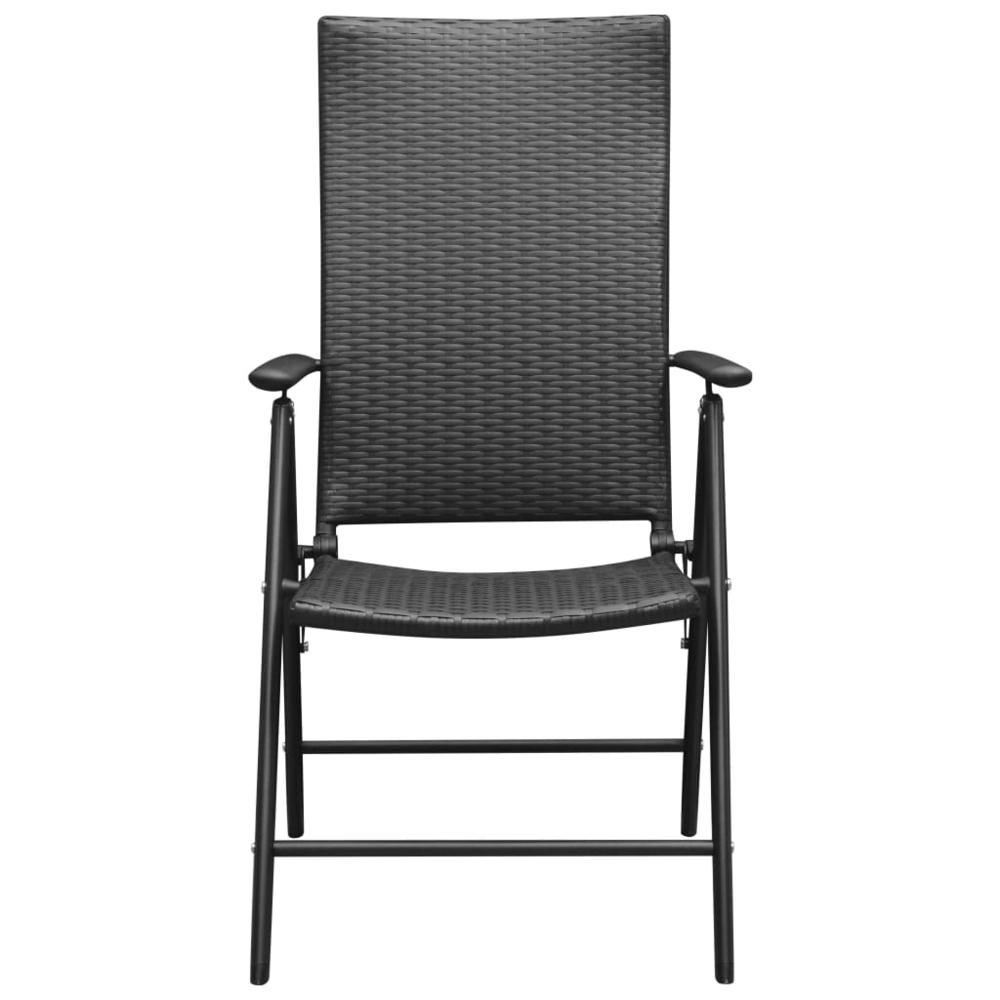 vidaXL Garden Chairs 4 pcs Poly Rattan Black, 313105. Picture 3