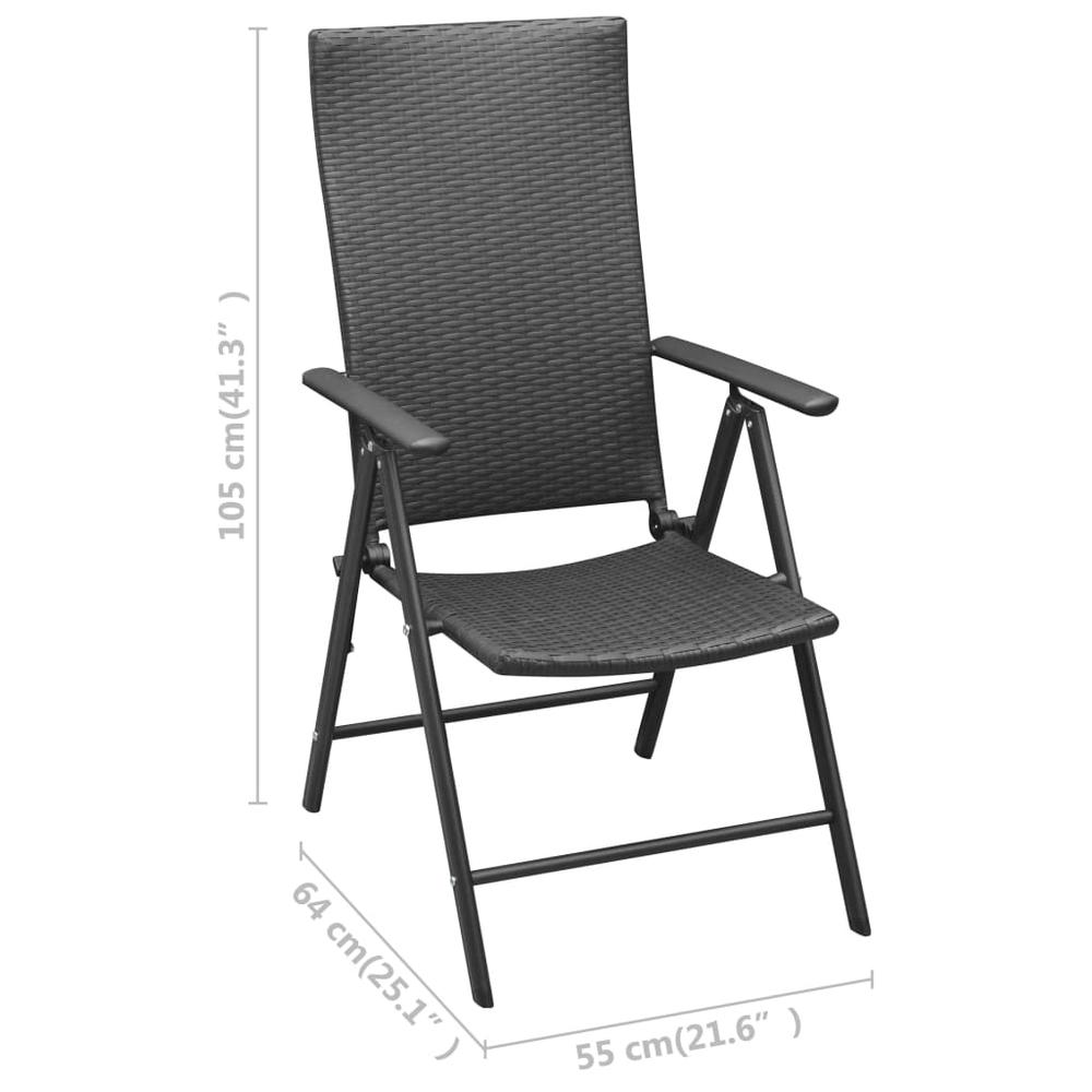 vidaXL Garden Chairs 4 pcs Poly Rattan Black, 313105. Picture 7