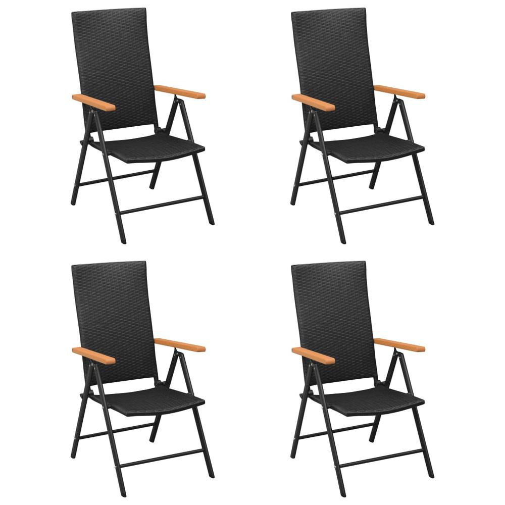 vidaXL Garden Chairs 4 pcs Poly Rattan Black, 313106. Picture 1