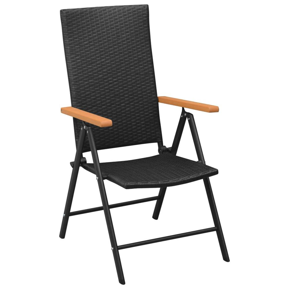 vidaXL Garden Chairs 4 pcs Poly Rattan Black, 313106. Picture 2