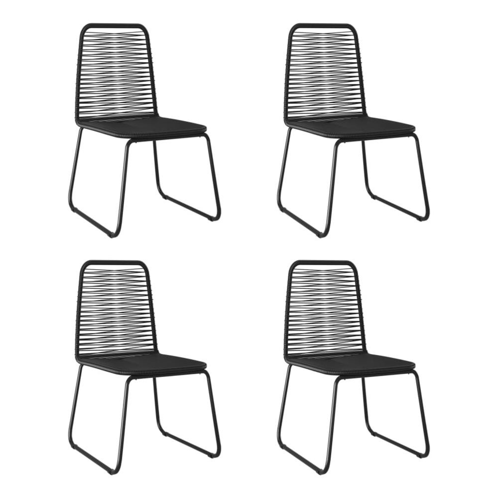 vidaXL Outdoor Chairs 4 pcs Poly Rattan Black, 313112. Picture 1