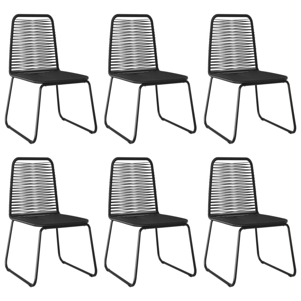 vidaXL Outdoor Chairs 6 pcs Poly Rattan Black, 313113. Picture 1