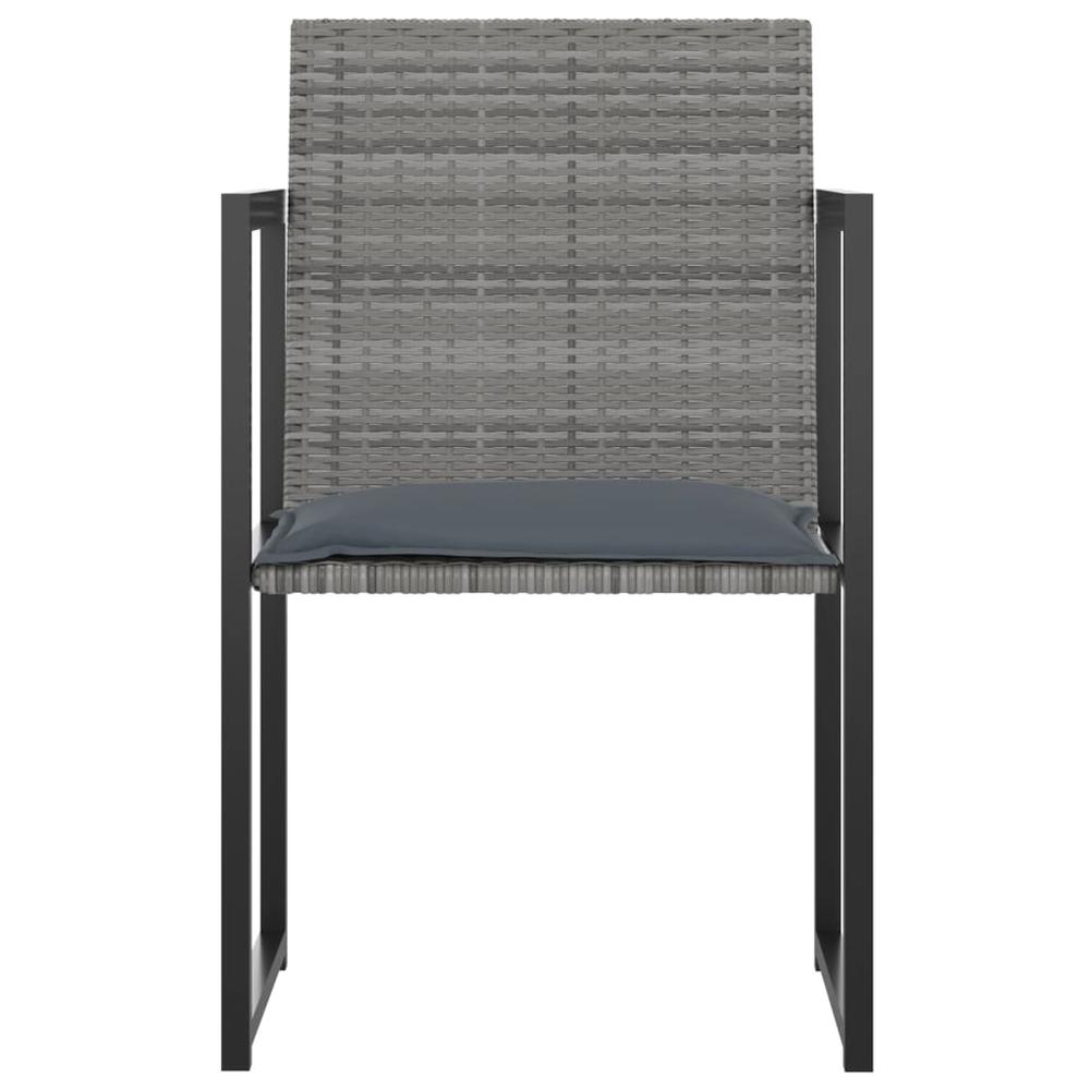 vidaXL 5 Piece Outdoor Dining Set with Cushions Poly Rattan Gray, 313117. Picture 4