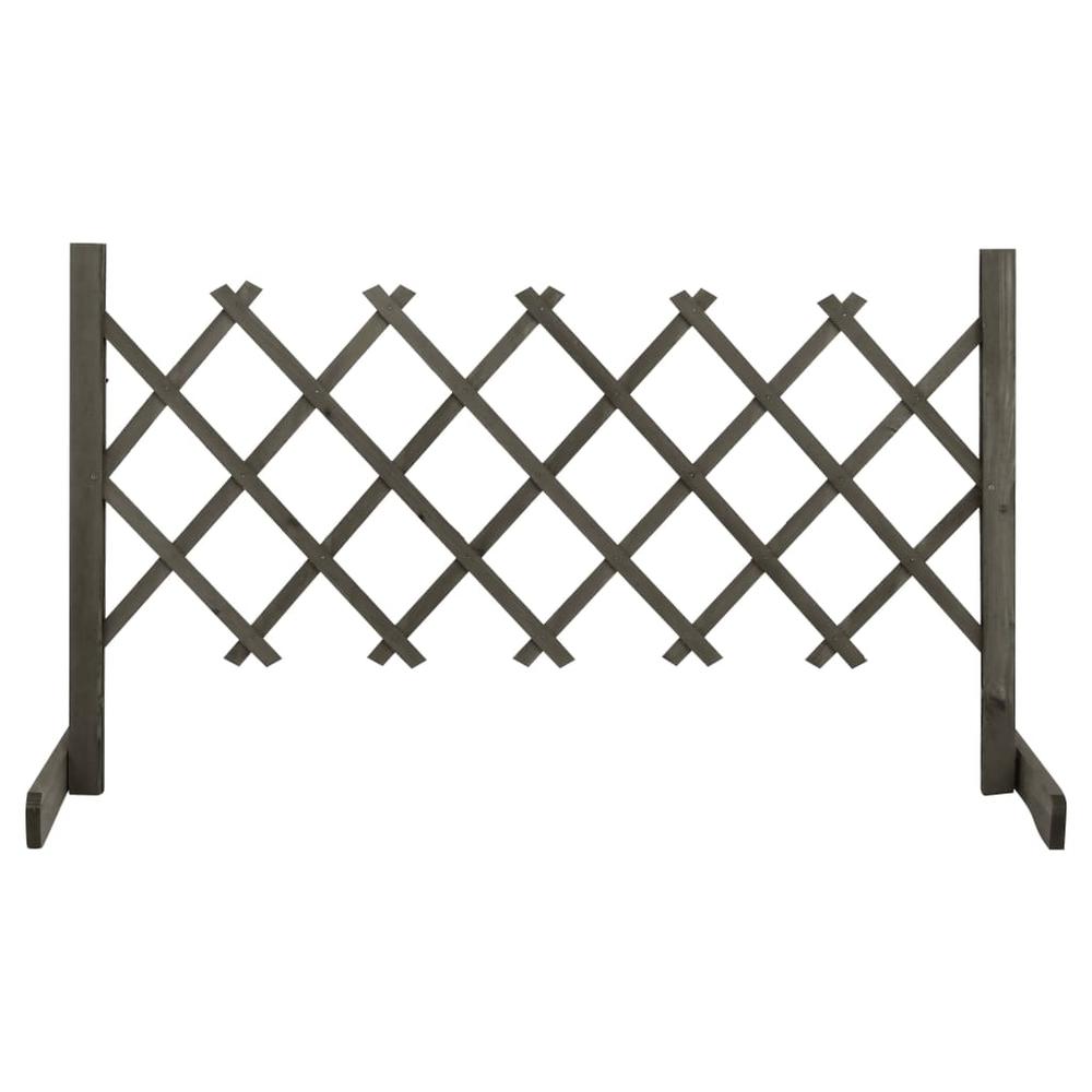 vidaXL Garden Trellis Fence Gray 47.2"x23.6" Solid Firwood, 314823. Picture 1