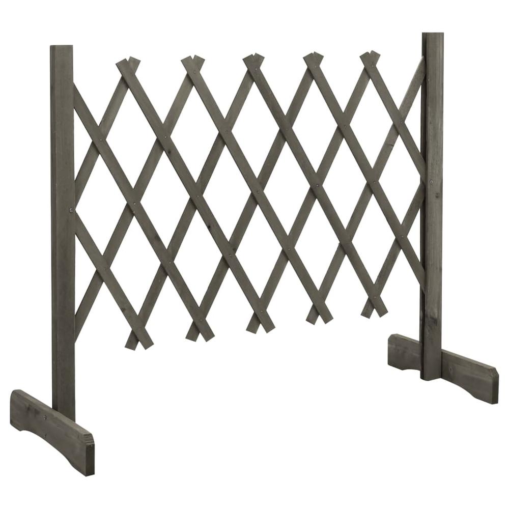 vidaXL Garden Trellis Fence Gray 47.2"x23.6" Solid Firwood, 314823. Picture 2