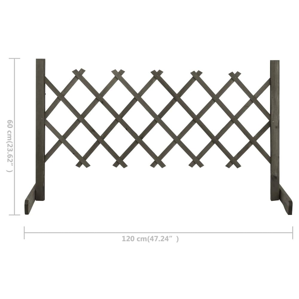 vidaXL Garden Trellis Fence Gray 47.2"x23.6" Solid Firwood, 314823. Picture 7