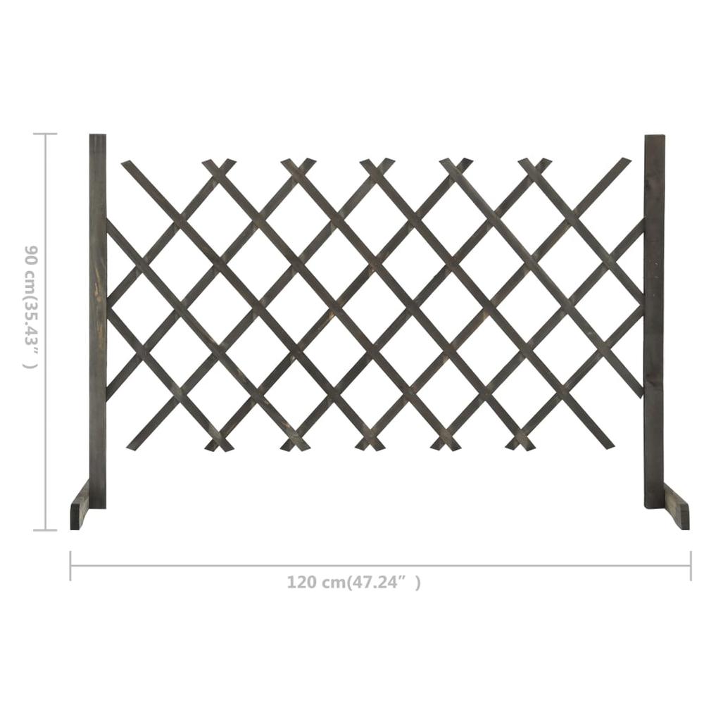 vidaXL Garden Trellis Fence Gray 47.2"x35.4" Solid Firwood, 314825. Picture 7